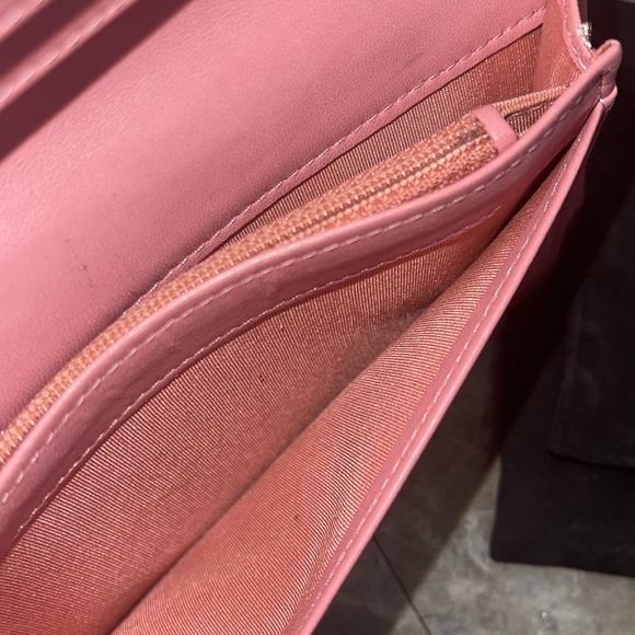 CHANEL boy pink flap long wallet lambskin quilted dust bag included - Picture 10 of 16